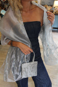Conjunto Bolso Vintage y Chal Azul