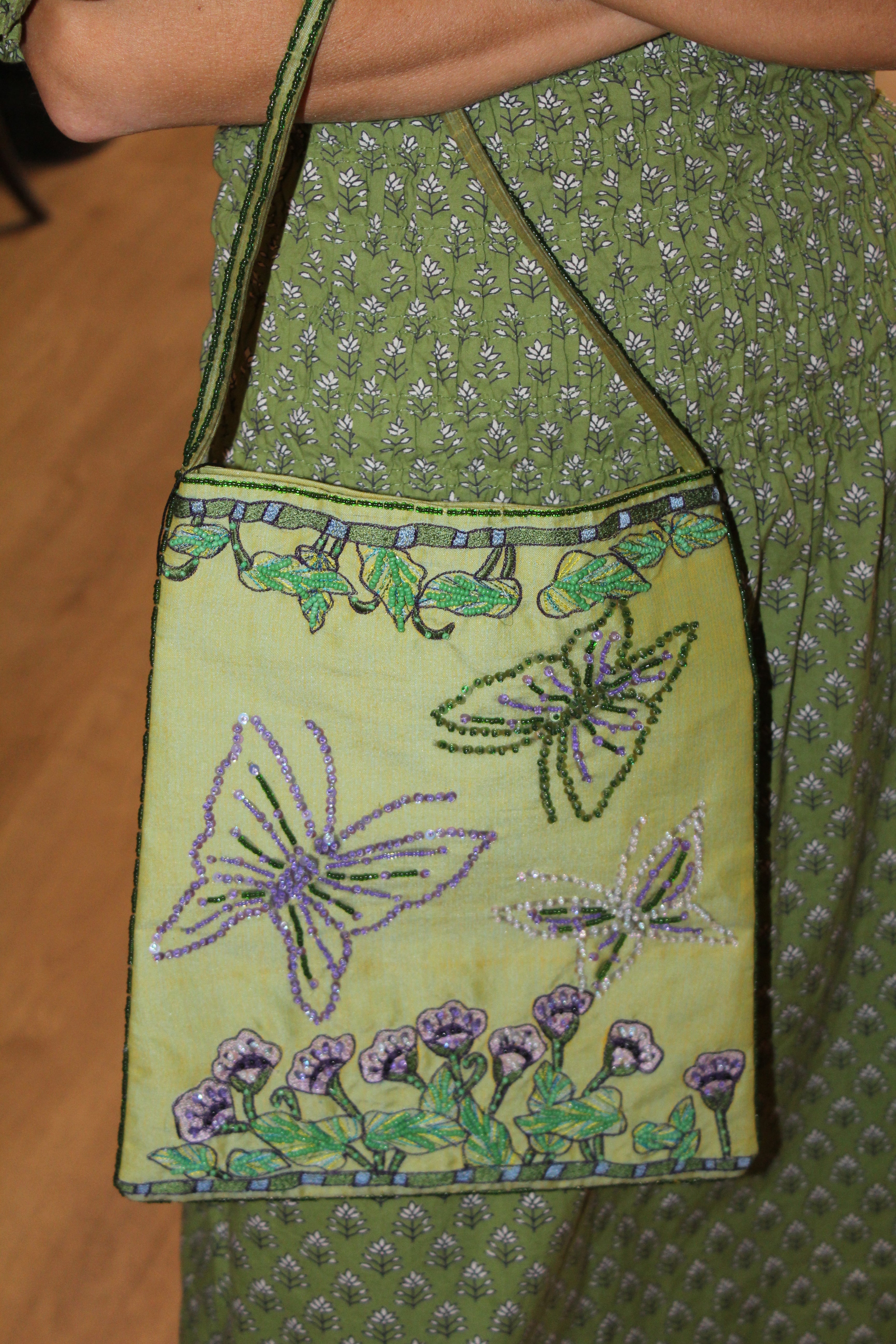 Bolso vintage Verde con Mariposas
