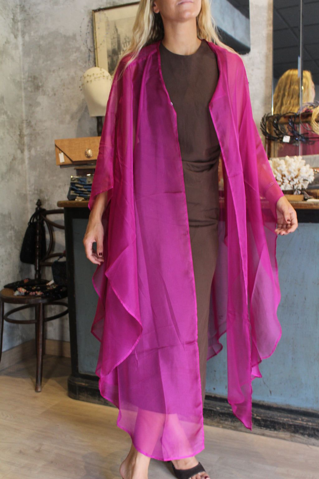Capa de gasa fucsia