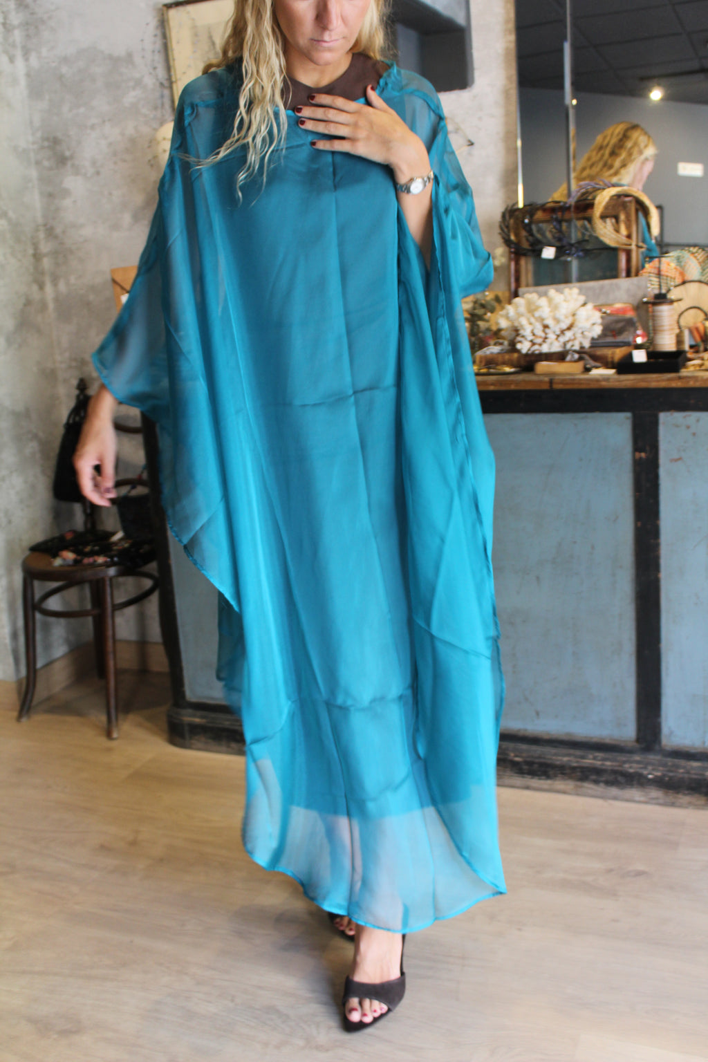 Capa de gasa azul