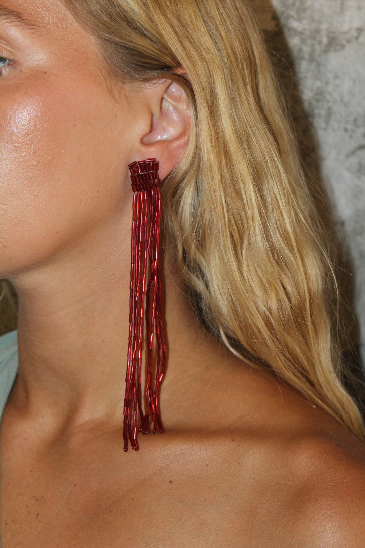 Pendientes Cascada Rojo