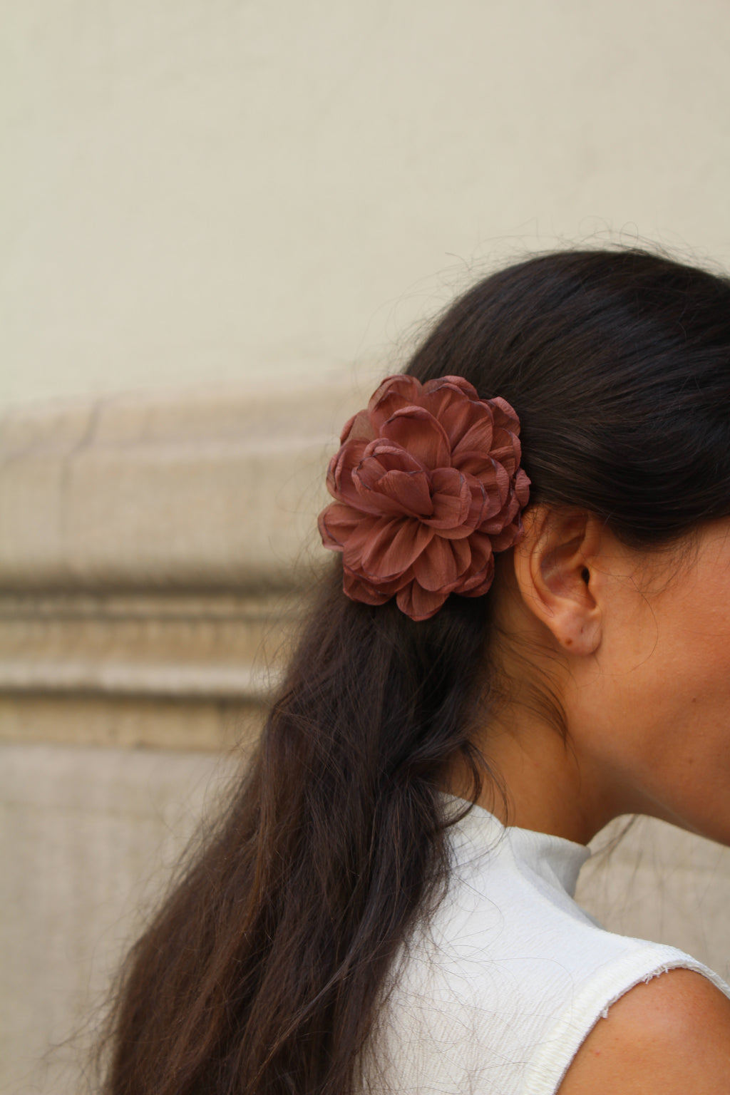 Flor multiposición Pia marrón