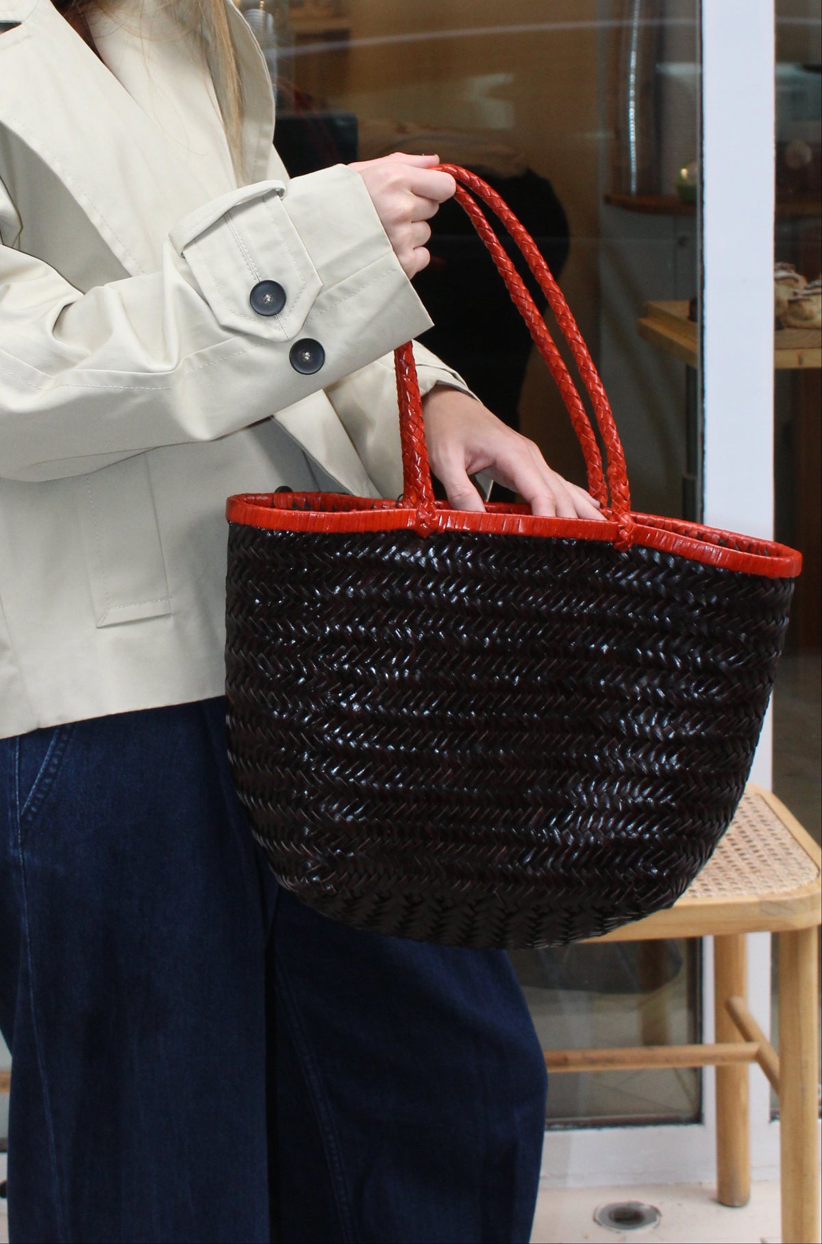 Bolso Turia Marrón Chocolate y Naranja