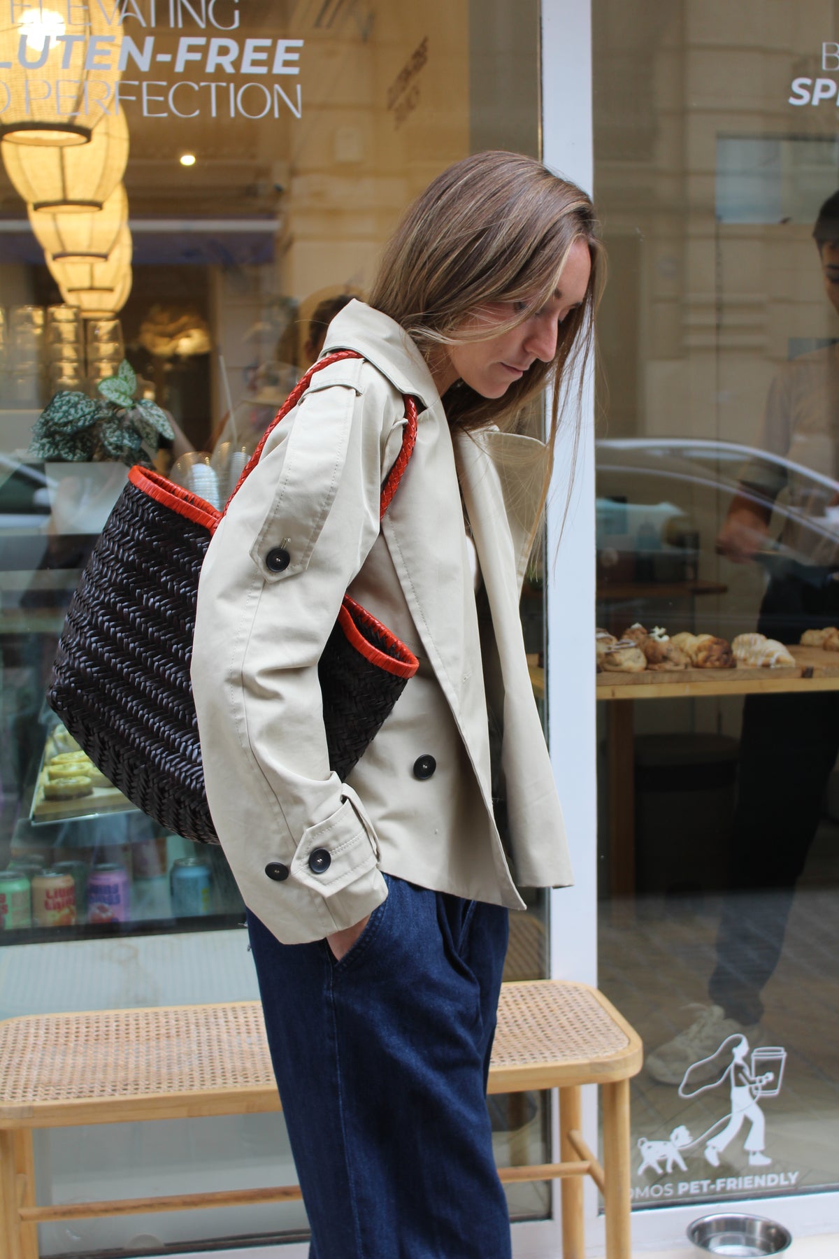 Bolso Turia Marrón Chocolate y Naranja