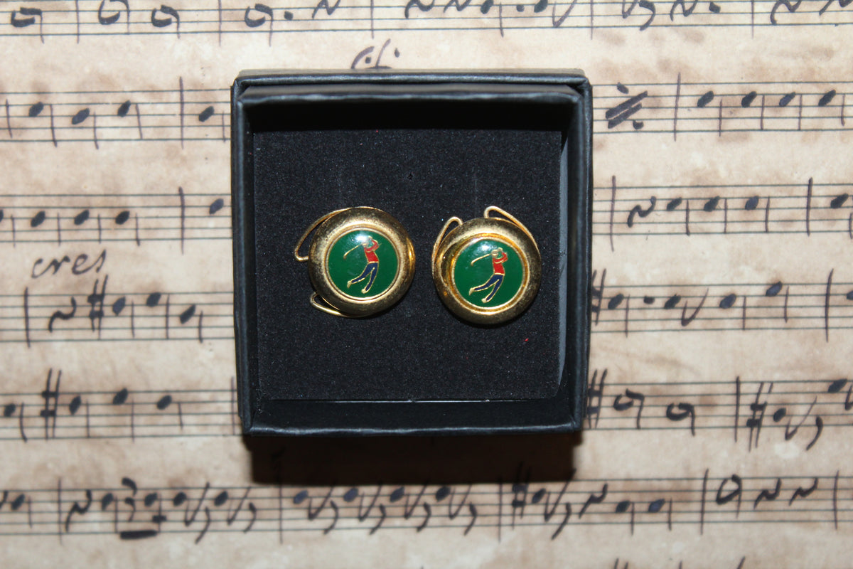 Gemelos Vintage Cubrebotones Golf Verdes