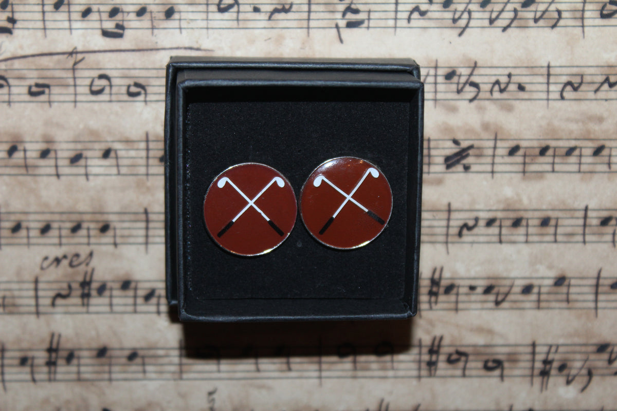 Gemelos Vintage Palos de Golf Granates