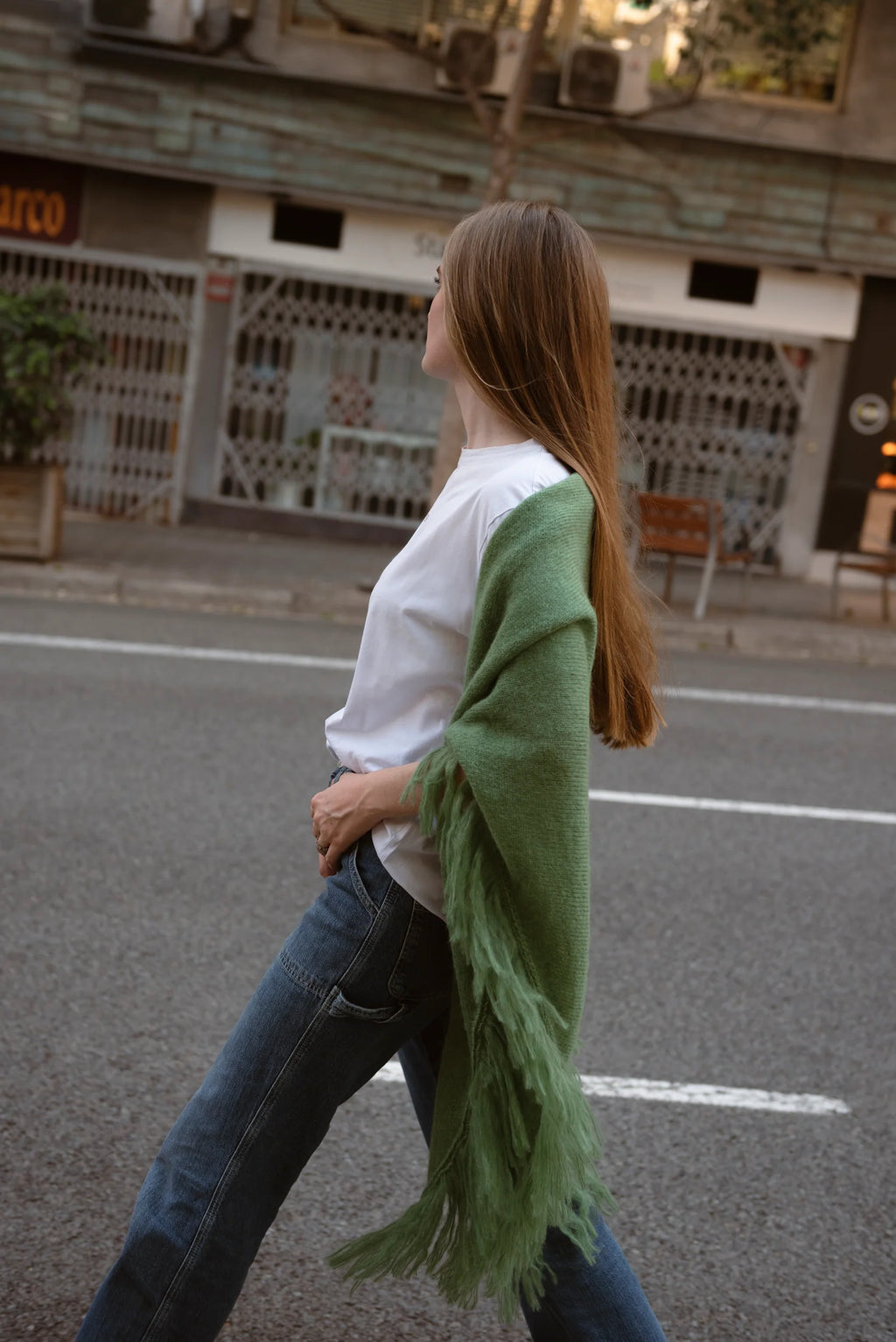 Chal de mohair 100% - Verde Pino