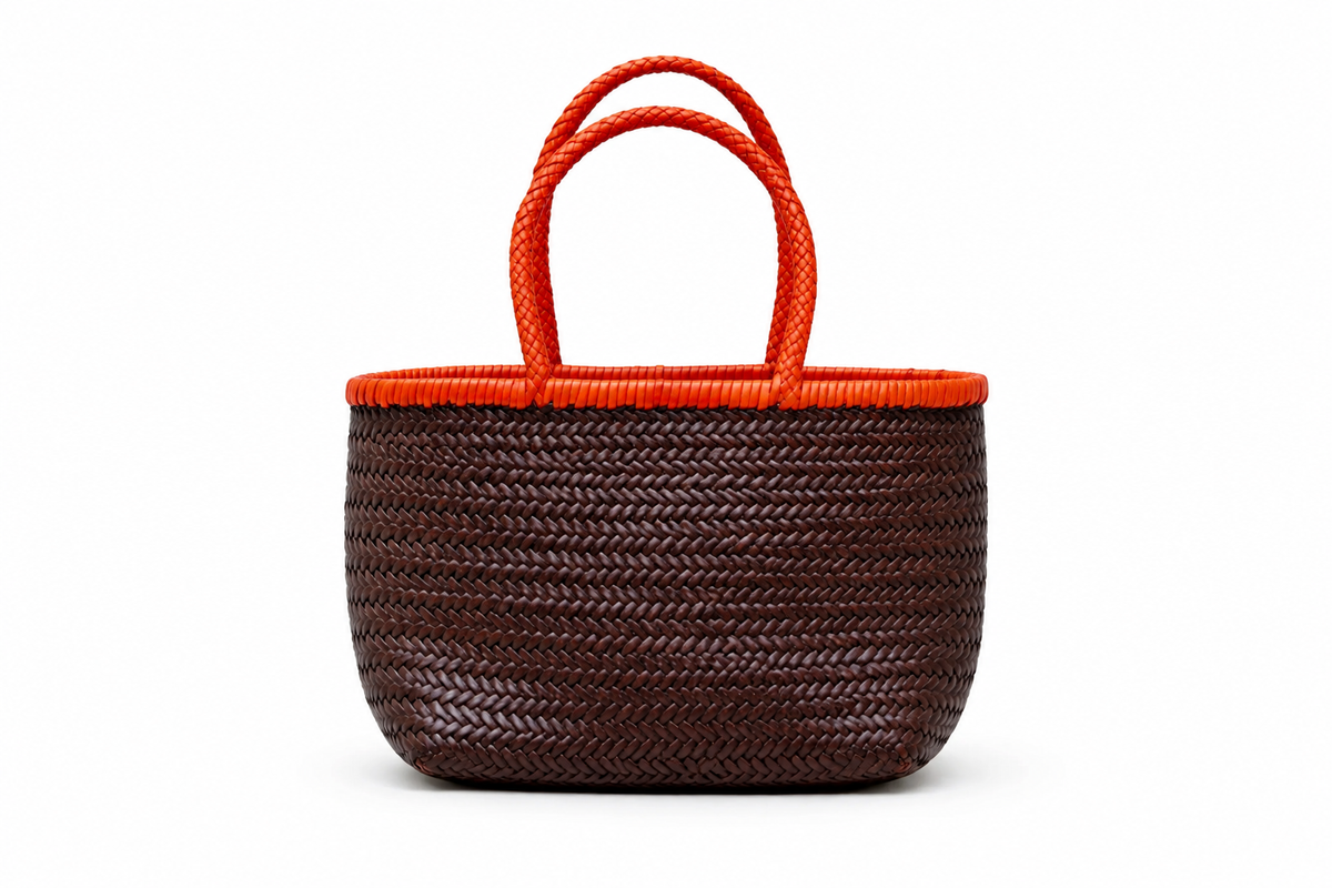 Bolso Turia Marrón Chocolate y Naranja