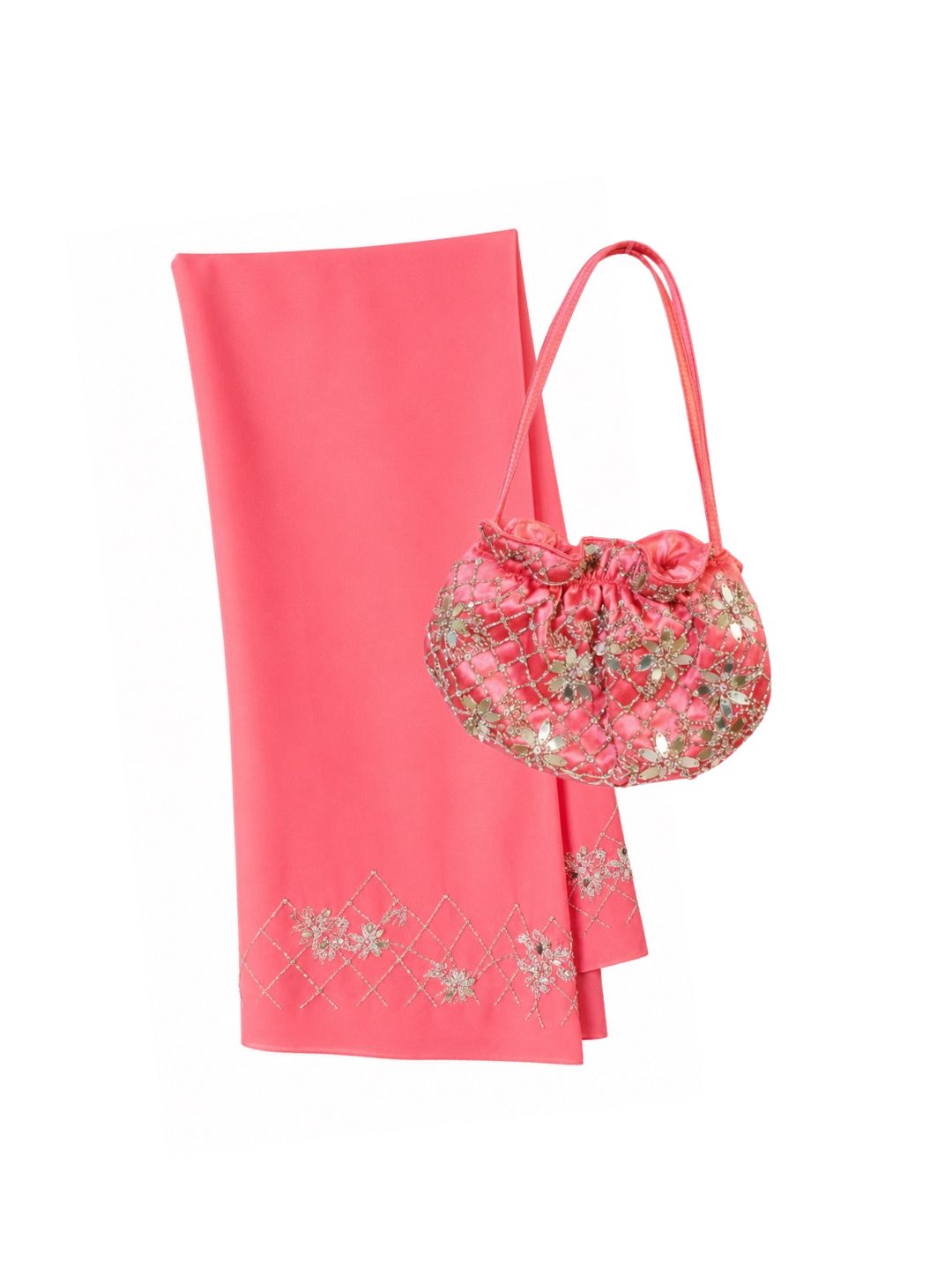 Conjunto Bolso Vintage y Chal
Coral y plata