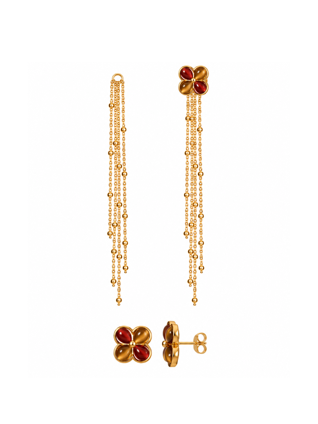 Pendientes Multiposición Amapola con Cadena