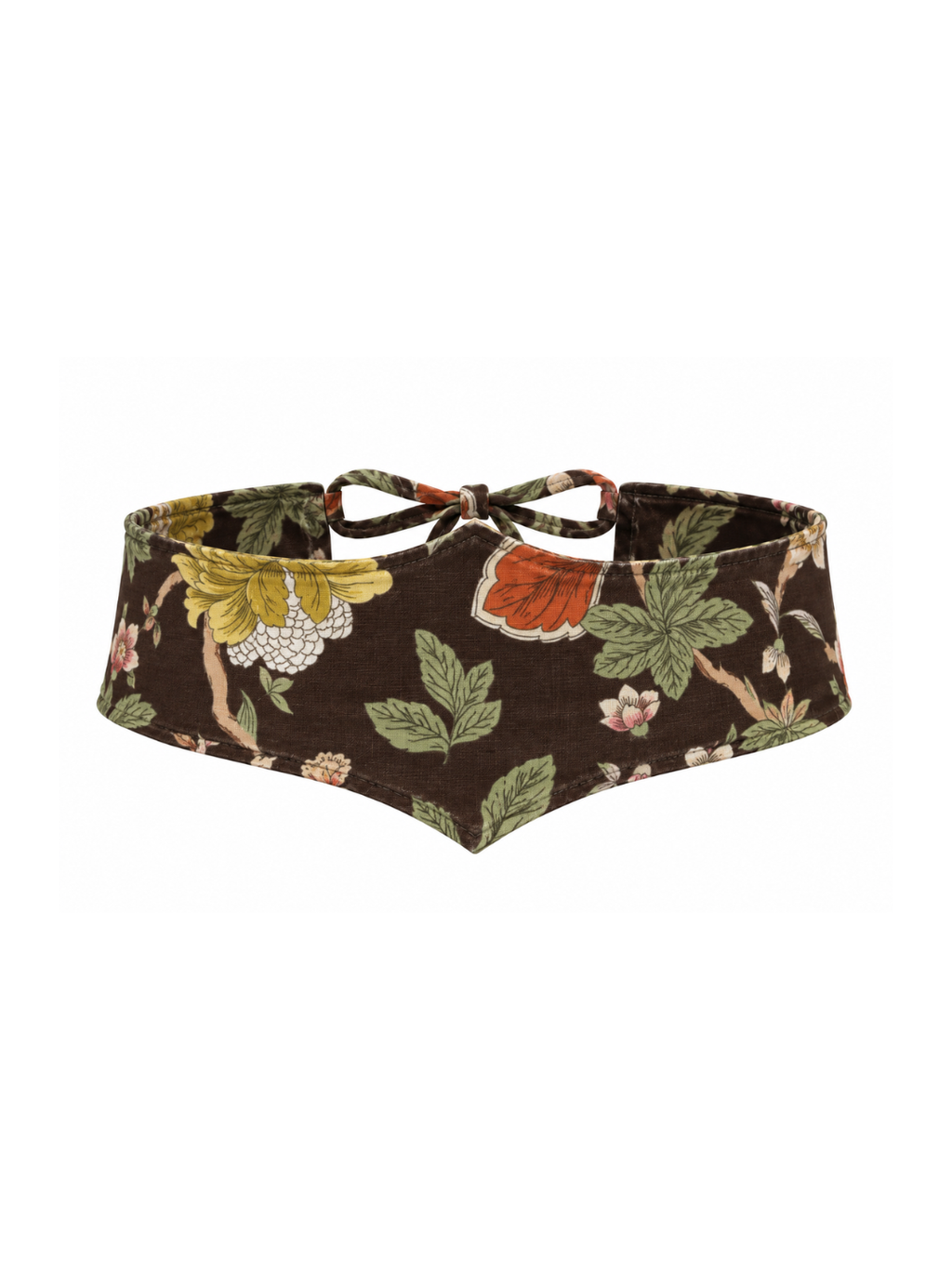 Fajín Venecia Floral Marrón Teja y Amarillo