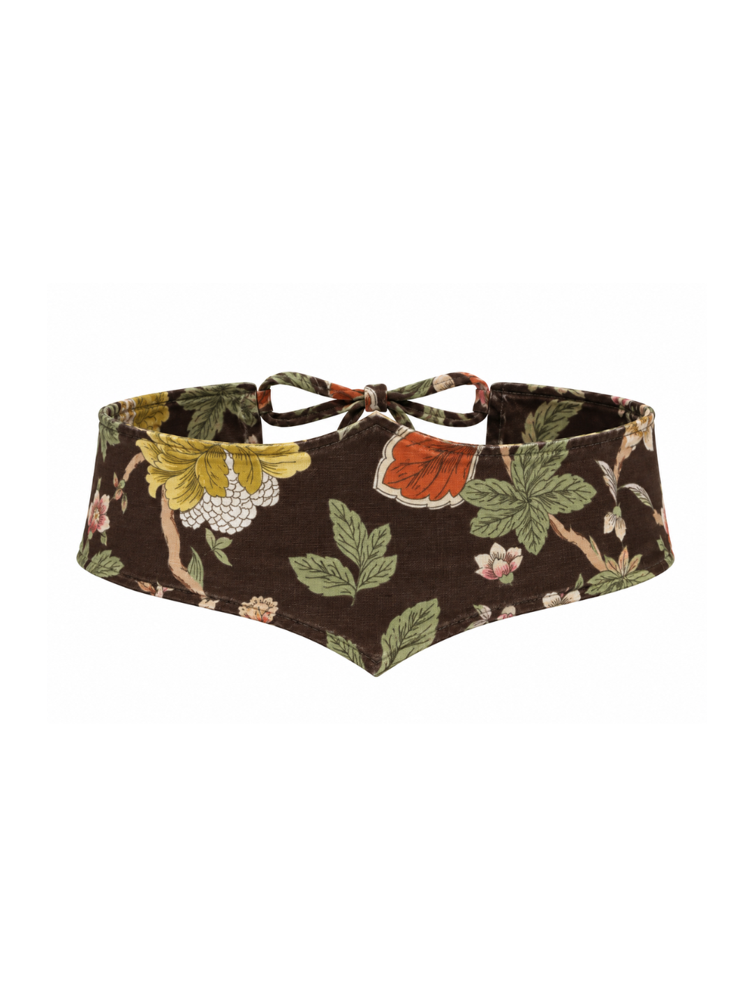 Fajín Venecia Floral Marrón Teja y Amarillo