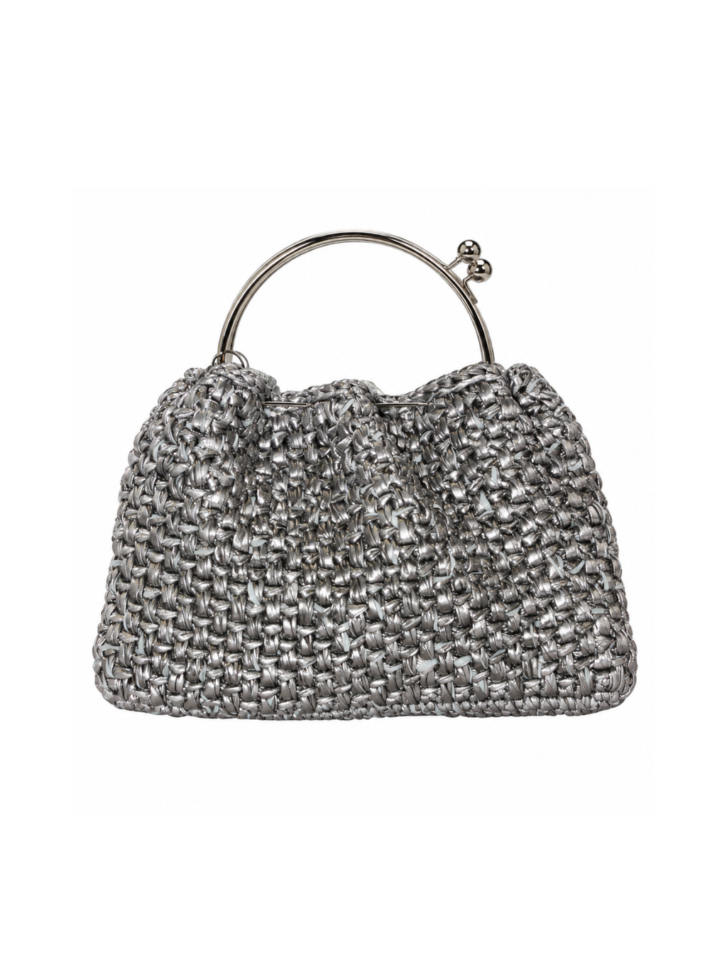Bolsa vintage castanha estilo saco com flores vermelhas bordadas