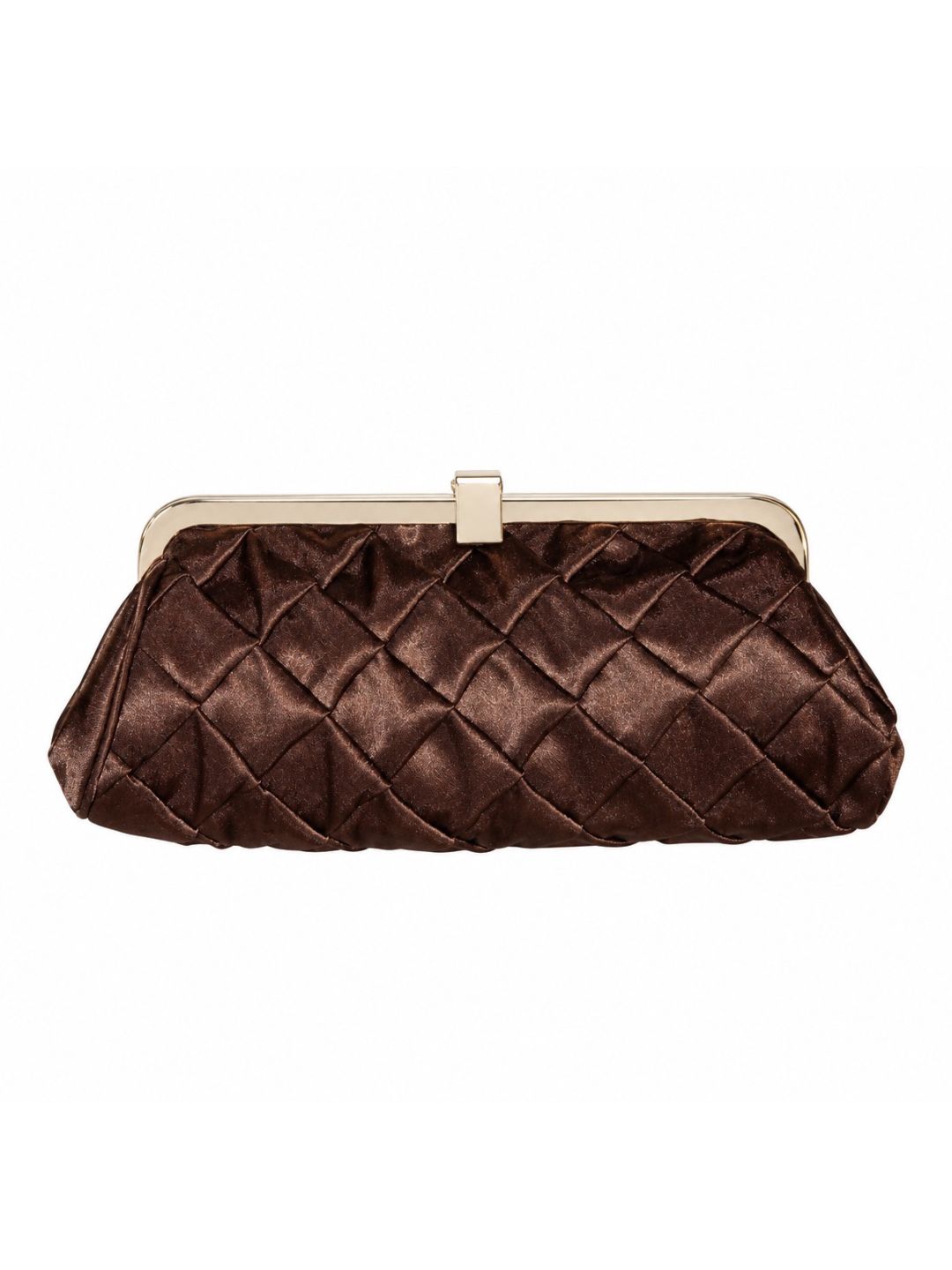 Bolso vintage tipo clutch trenzado marrón