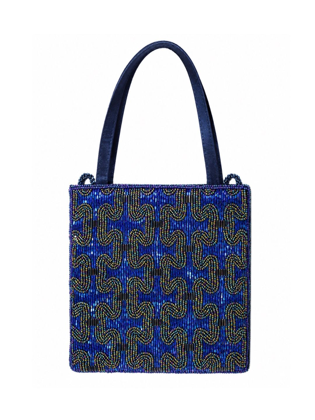 Bolsa vintage estofada com alça branca