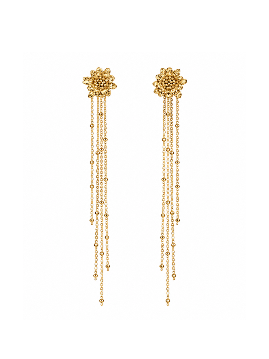 Pendientes Multiposición Margarita con Cadena