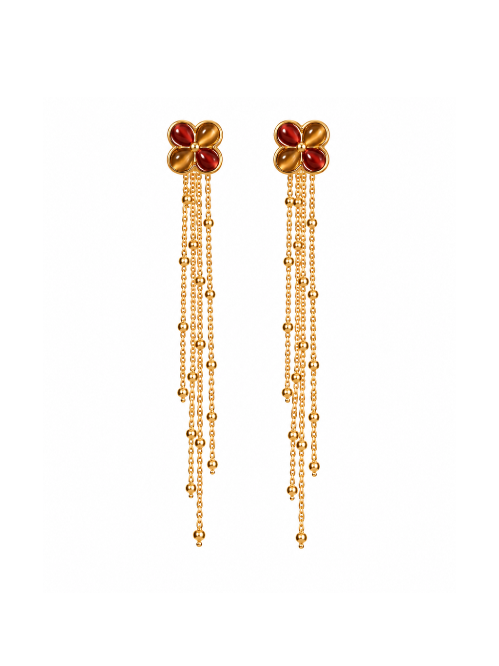 Pendientes Multiposición Amapola con Cadena