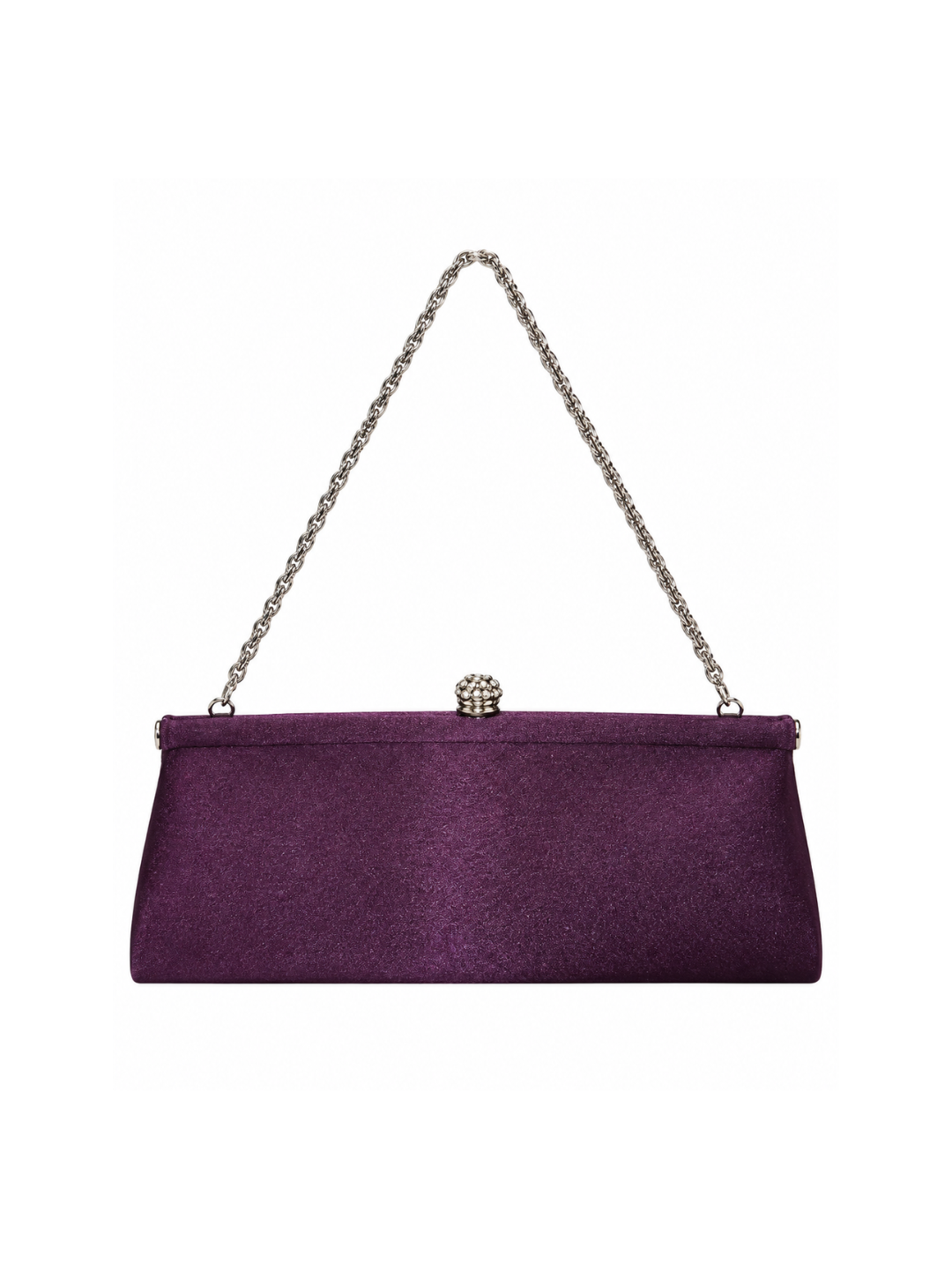 Bolso Vintage Clutch Berenjena Satinado