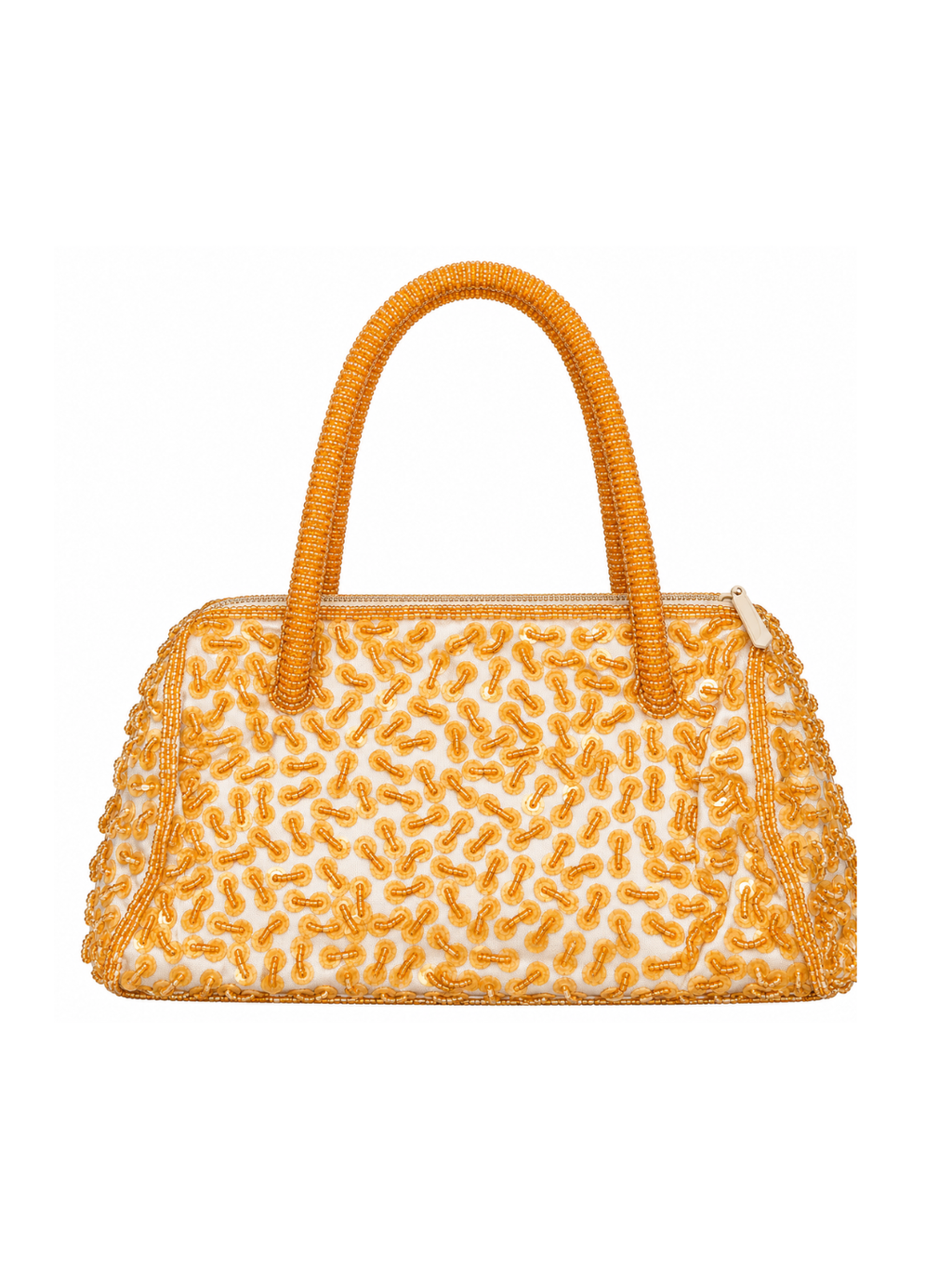Bolsa vintage castanha estilo saco com flores vermelhas bordadas