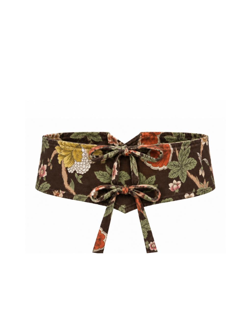 Fajín Venecia Floral Marrón Teja y Amarillo