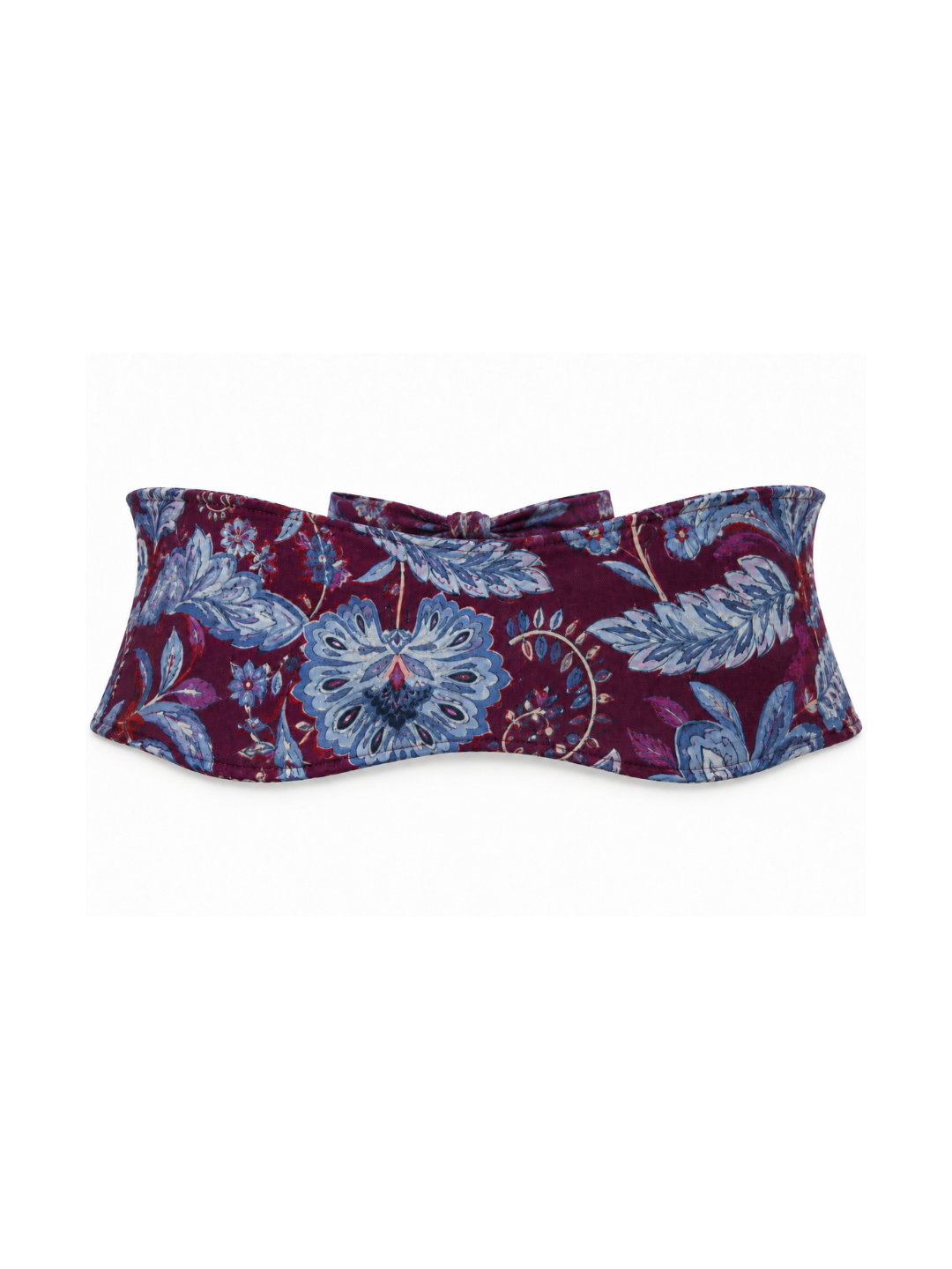 Fajín Venecia Floral Burdeos y Azul Cielo