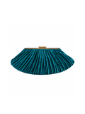 Bolso Vintage Clutch Plisado Azul
