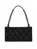 Bolso Vintage Negro Geométrico Flores