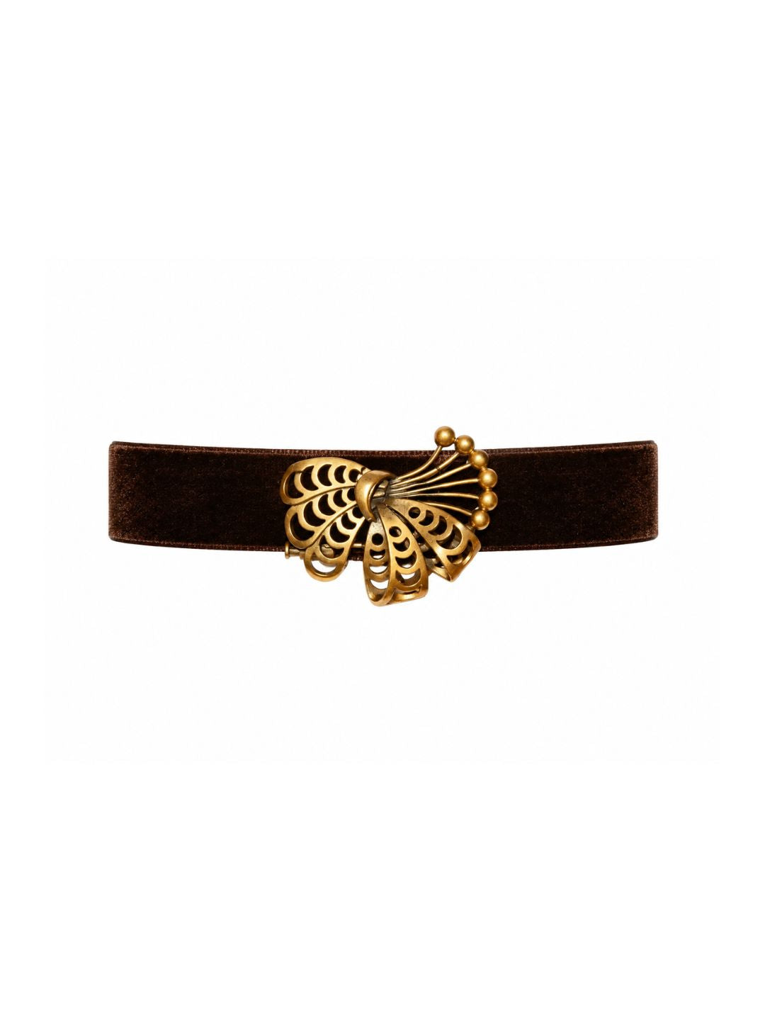 Gargantilla con broche Julia vintage  - Marrón Chocolate