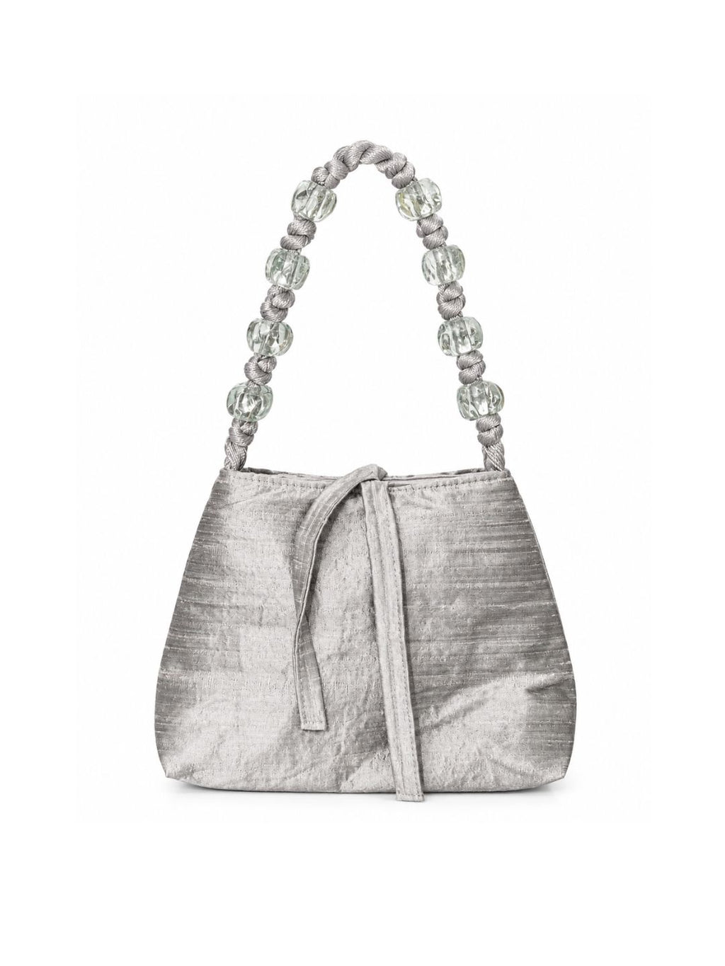 Bolsa vintage castanha estilo saco com flores vermelhas bordadas