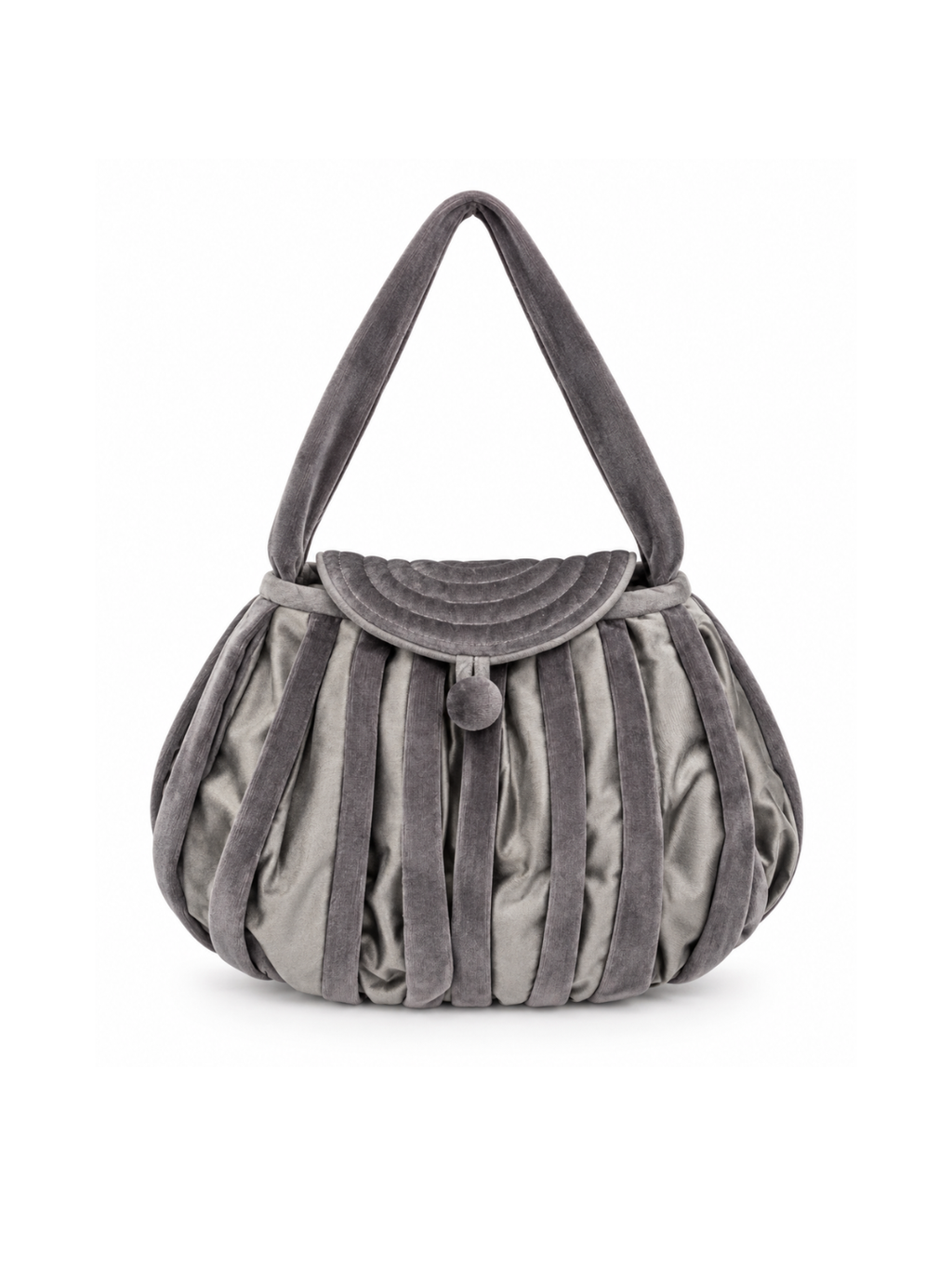 Bolsa vintage castanha estilo saco com flores vermelhas bordadas
