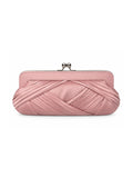 Bolso vintage tipo clutch rosa con cadena