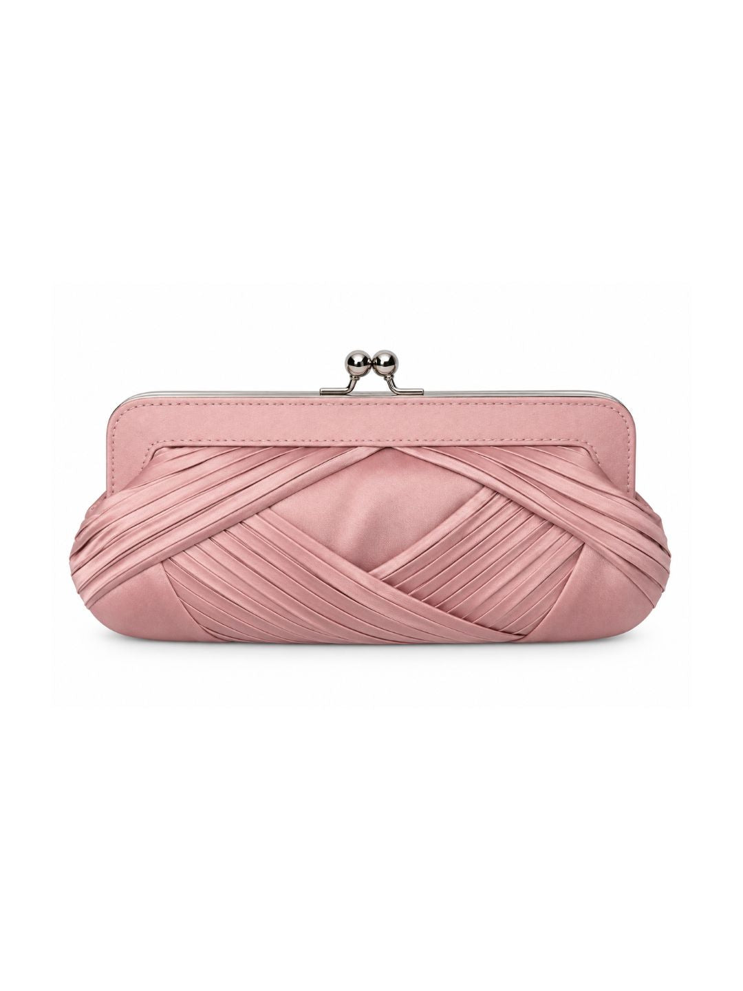 Bolso vintage tipo clutch rosa con cadena