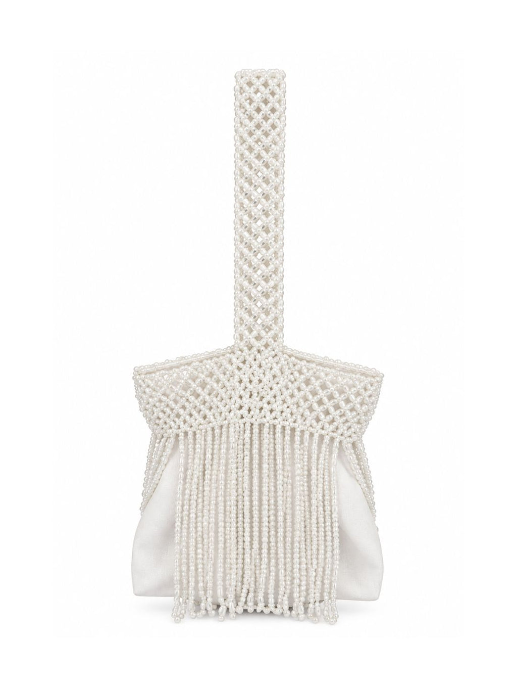 Bolso vintage blanco con cuentas tipo años 20