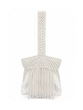 Bolso vintage blanco con cuentas tipo años 20