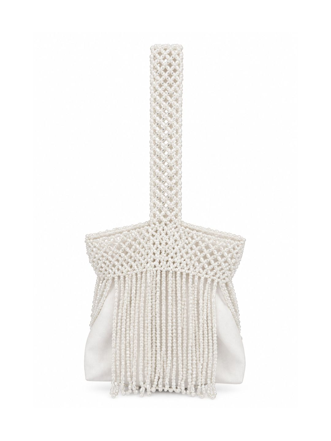 Bolso vintage blanco con cuentas tipo años 20