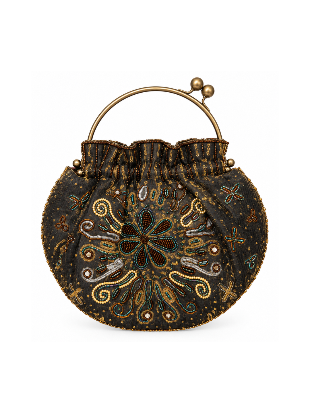 Bolso Vintage Tipo Bombonera con bordados