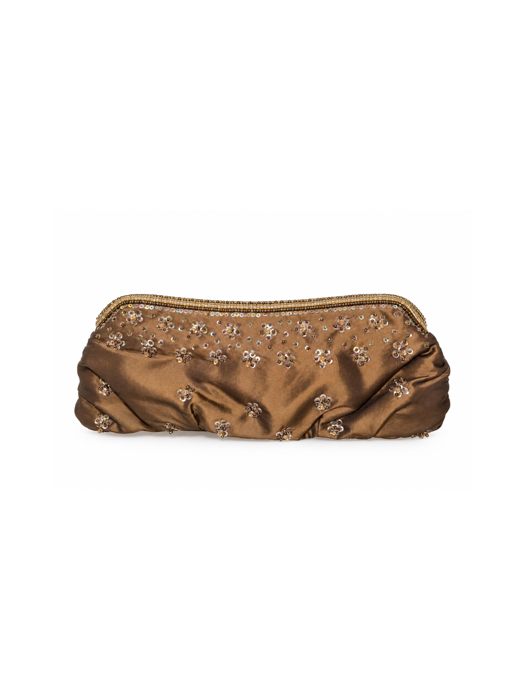Bolso Vintage Tipo Clutch Marrón con detalles
