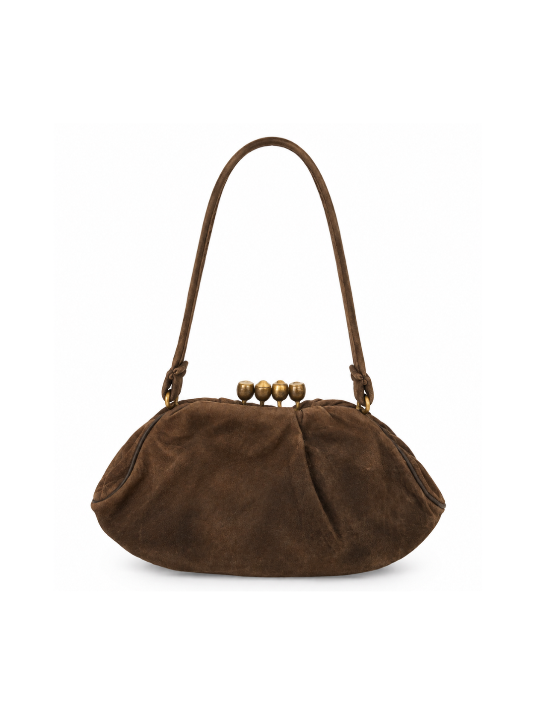 Bolso Vintage Clutch Marrón Tipo Ante
