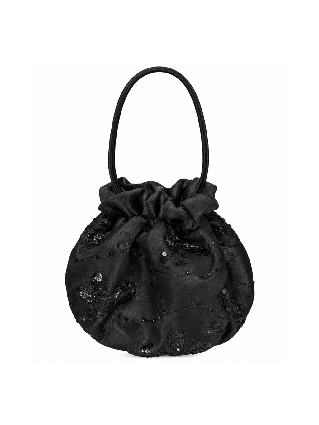 Bolso Vintage estilo Bombonera Negra Abullonada Lentejuelas