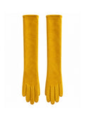 Guantes Largos de antelina Amarillo Mostaza