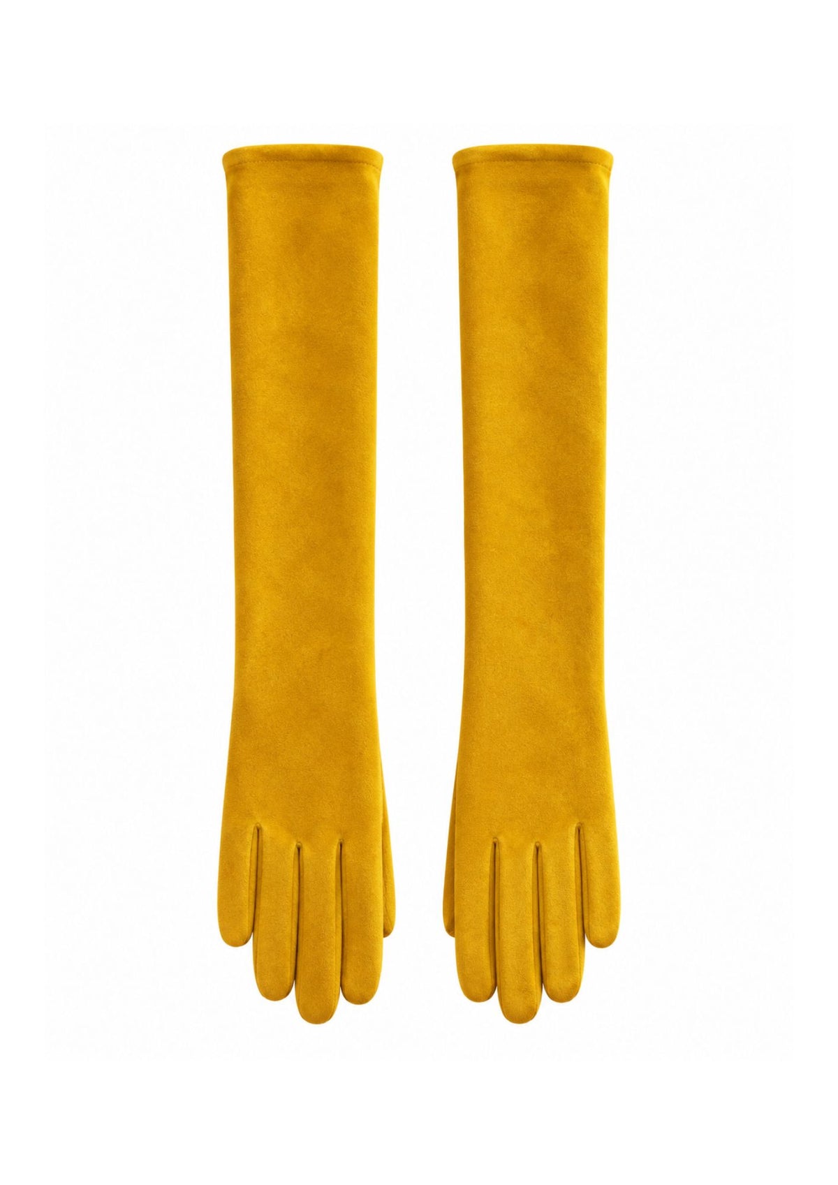 Guantes Largos de antelina Amarillo Mostaza