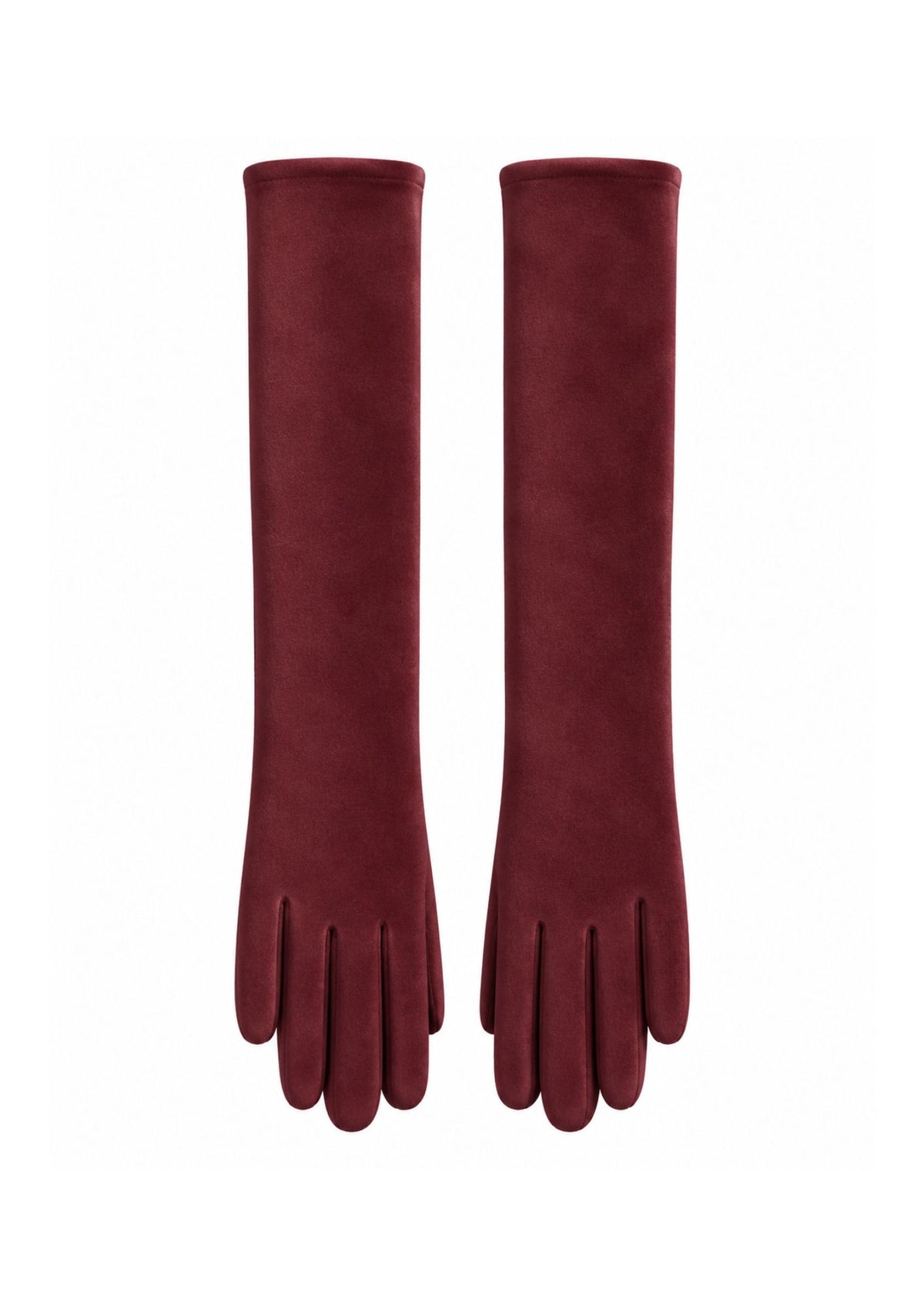 Guantes Largos de antelina Granate
