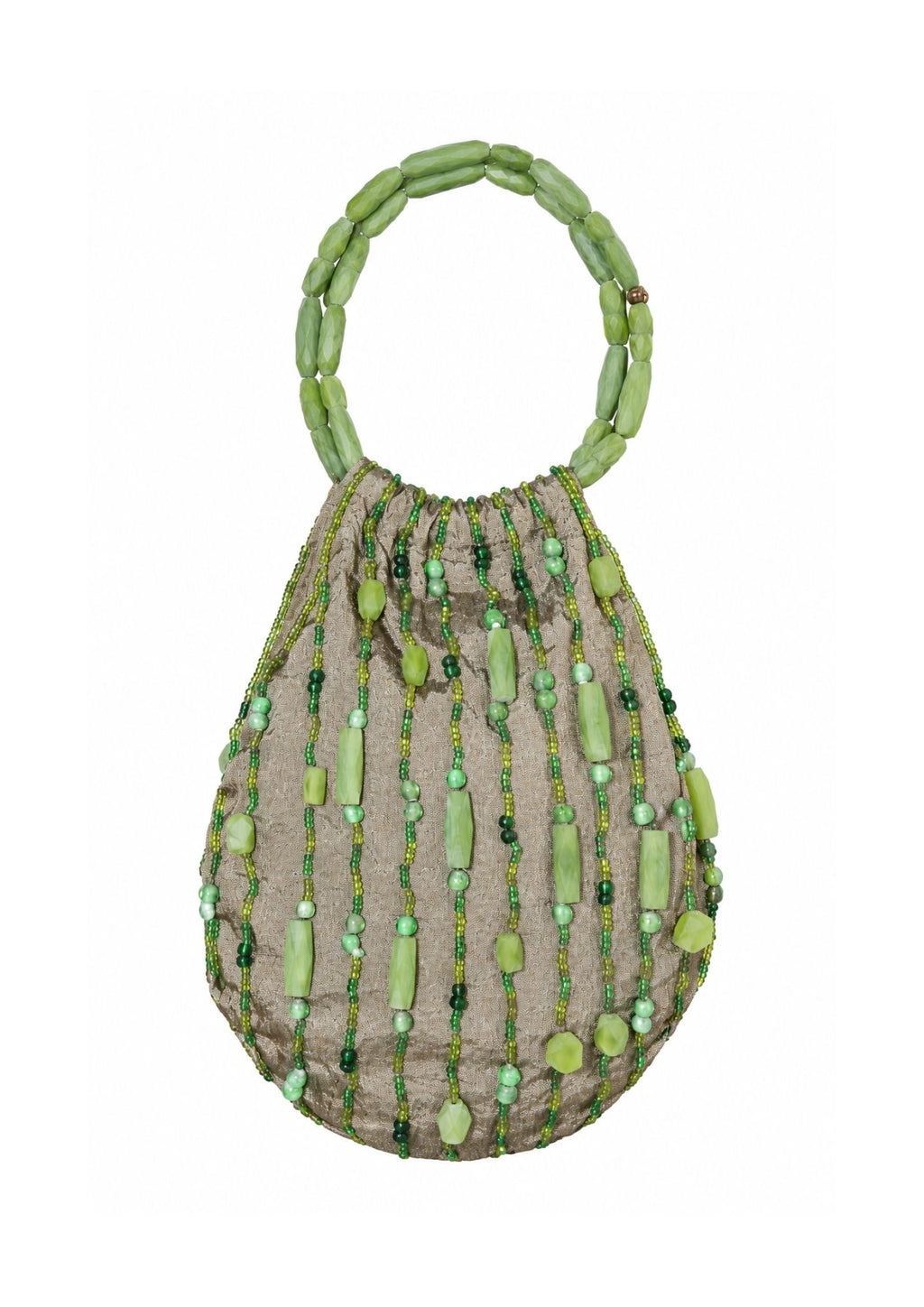 Bolsa vintage castanha estilo saco com flores vermelhas bordadas