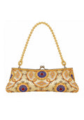 Bolso Vintage Cuentas Dorado dorado con Detalles Florales