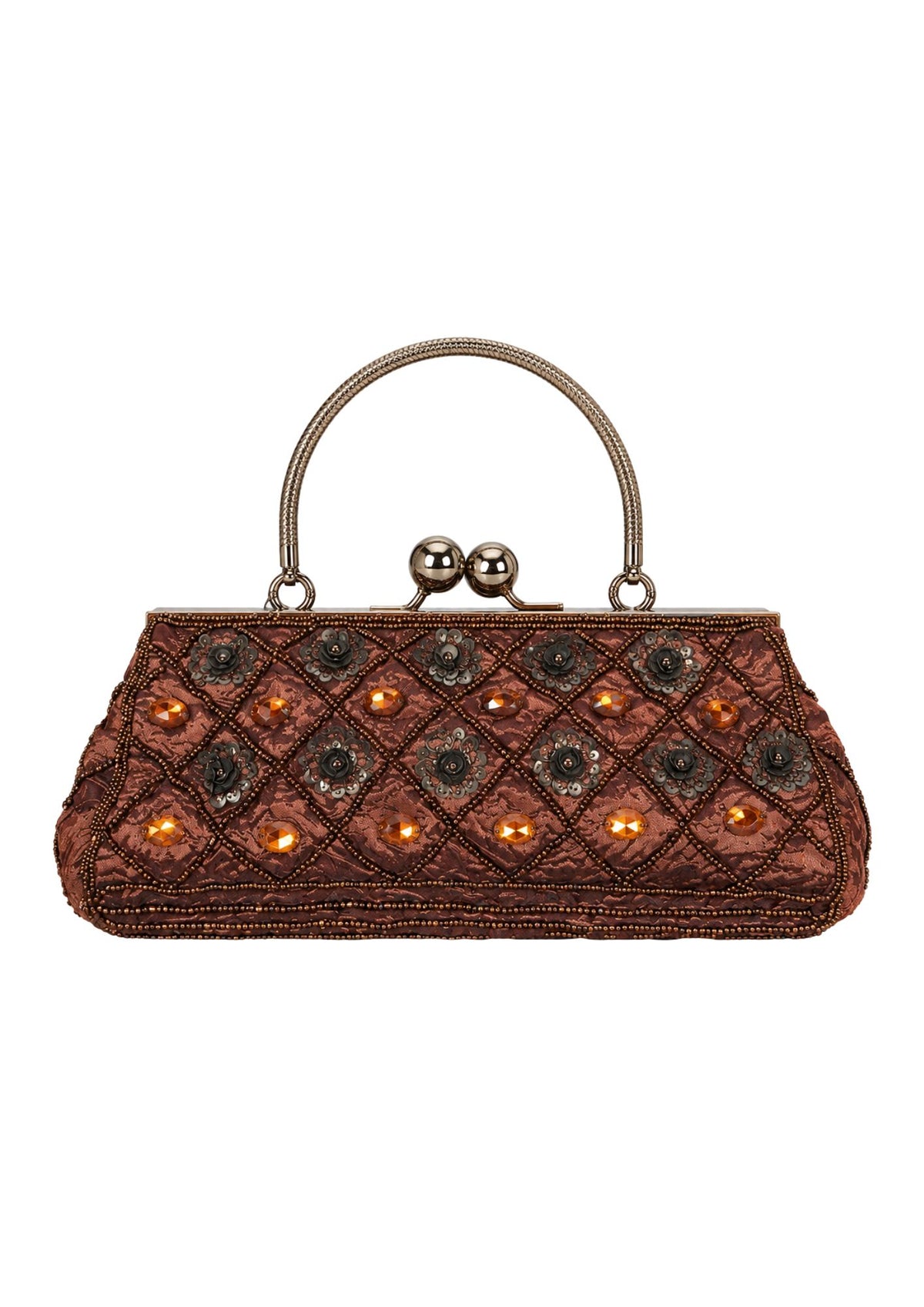 Bolso Vintage Clutch con Asa Caldera Cobre con detalles