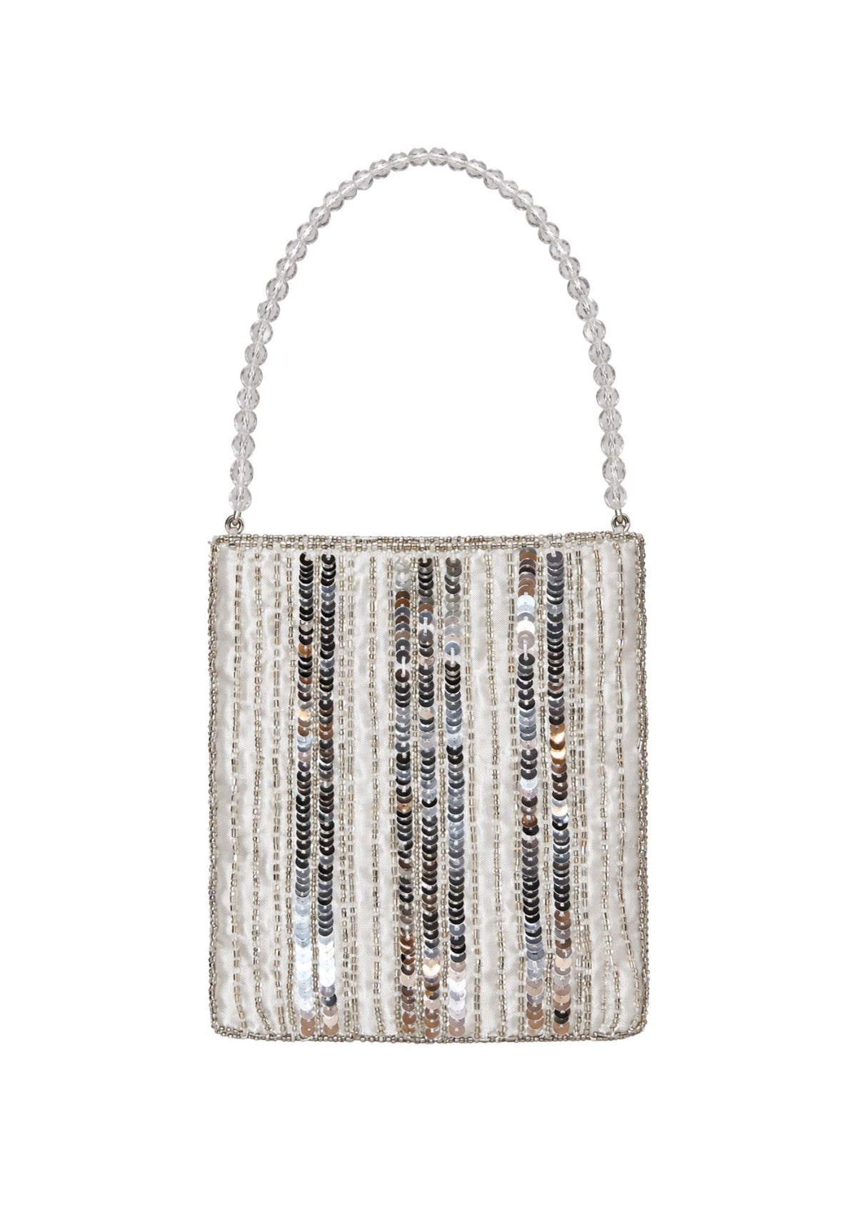 Bolso Vintage tipo saquito Plateado con Lentejuelas