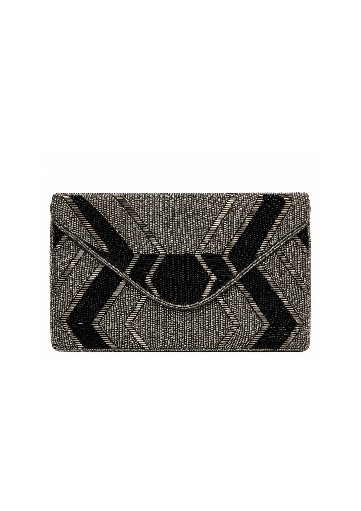 Bolso Vintage Cartera Plata y Negro