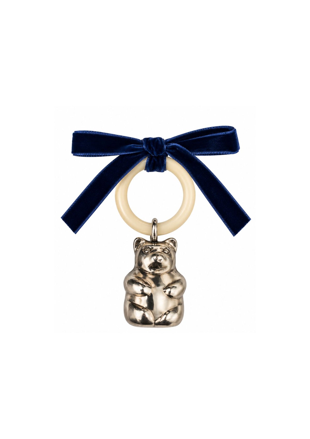 Chocalho Urso Vintage - Fita de Cor Personalizável