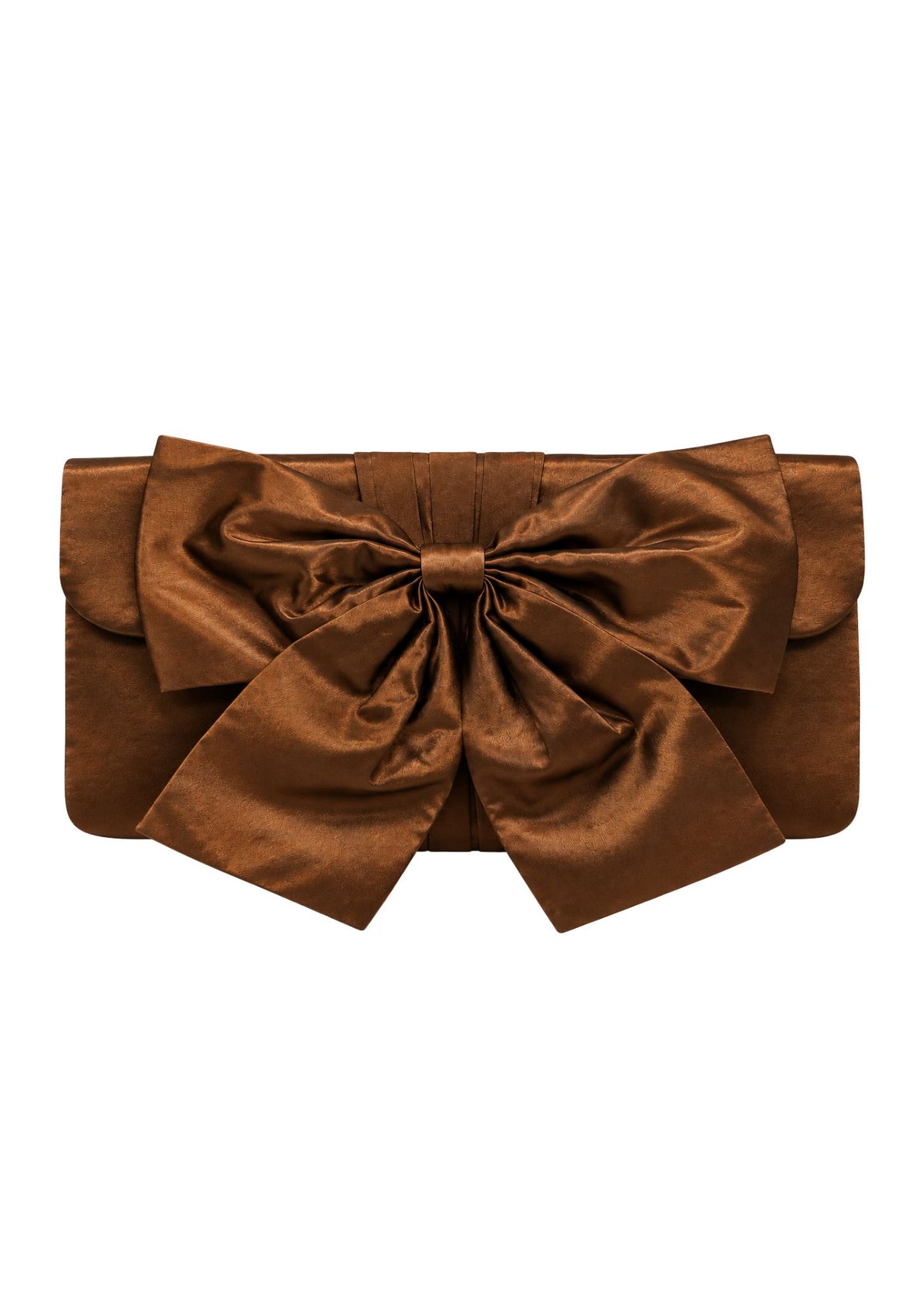 Bolso vintage marrón tipo clutch con lazo