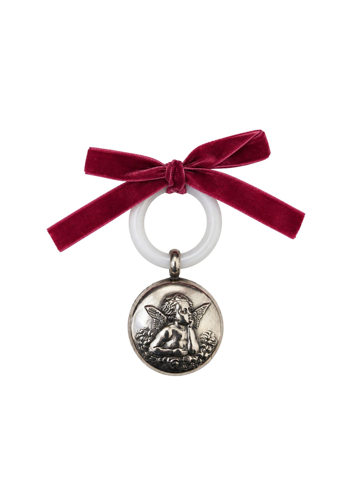 Chocalho de anjo vintage - Fita de cor personalizável
